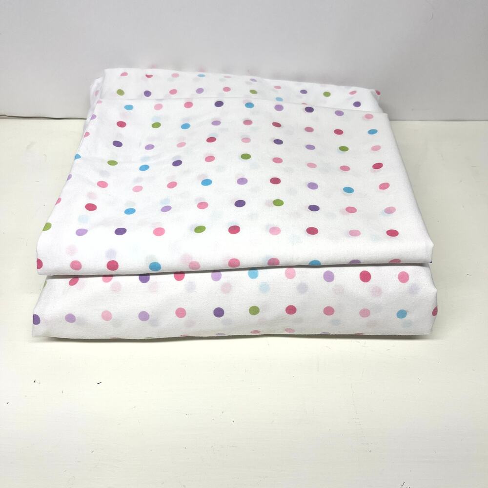 Circo Twin Size Fitted Sheet and Pillow Case Polka Dots Cotton Poly Blend